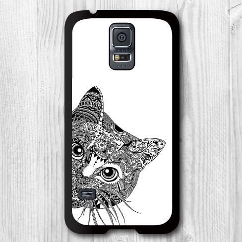 Sanstyle For Samsung Galaxy S5 Case,New Fashion Design Peep Cat Pattern Protective Hard Phone Cover Skin Case For Samsung Galaxy S5 I9600