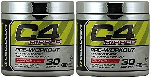 Cellucor C4 Ripped Fruit Punch 6.34 oz 30 Servings , Fruit Punch (2 Pack) by Cellucor C4
