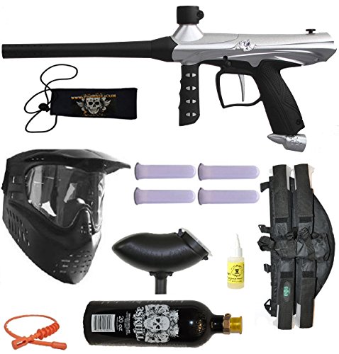 Tippmann Gryphon Paintball Marker Gun 3Skull 4+1 BC Mega Set - Silver