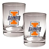 Illinois Fighting Illini 2 Piece Rocks Glass Set NCAA College Athletics