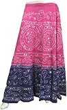 Tie Dye Skirts from India with Sequins Work Cotton 38 inches Long (One Size)