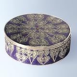 Paisley Box Swarovski Crystals Jewelry with Celtic Design, Trinket or Pill Box Purple Yellow FREE SHIP Certificate of Authenticity