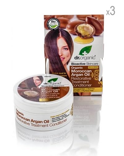 Dr Organic Set 3 Pezzi Maschera Ristrutturante Capelli Argan 200 ml cad.