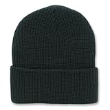 BLACK LONG WATCH CAP BEANIE SKI CAP CAPS HAT HATS CUFFED