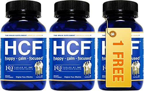 HCF Happy Calm Focused Brain Supplement x 3 Bottles - Memory, Focus, Mood, Concentration