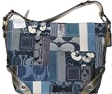 Coach Signature Indigo Blue Carly Hobo Satchel Handbag 13720