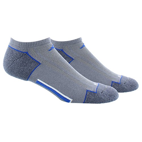 adidas Men's Climacool II No Show Socks (2 Pack), One Size, Grey/Onix-Grey Marl/Blue/White