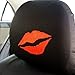 Yupbizauto New Interchangeable Car Seat Headrest Cover Universal Fit for Cars Vans Trucks - One Piece (Lips Kiss)