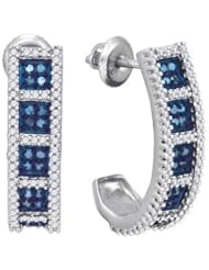 0.95CTW BLUE DIAMOND MICRO-PAVE EARRING