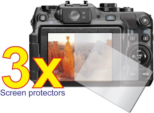 3x Canon PowerShot G12 Digital Camera Premium Clear LCD Screen Protector Cover Guard Shield Flim Kit, Perfect fit with Full Protection!