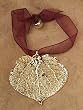 Pendant or Ornament - Gold Plated Aspen Leaf. Real Leaf!