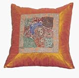 Turmeric Decorative Silk Pillow Case Imported from India 16x16