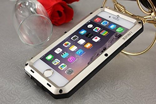 ITB Metal Aluminium Case Cover for Apple iPhone 6 6S Plus 5.5 Inch, Shockproof Cover Heavy Duty Protection with Gorilla Glass Screen (Gold)