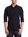 Kenneth Cole Men's Satin Stripe Woven Dress Shirt, Sapphire Combo, Medium