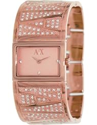 Armani Exchange Rose Gold-Tone Stainless Steel Bangle Ladies Watch AX4114