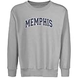 NCAA Memphis Tigers Youth Ash Arch Applique Crew Neck Fleece Sweatshirt