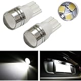 iJDMTOY&reg; (2) Xenon White 3-SMD-2835 Projector Lens 168 194 2825 W5W LED Replacement Bulbs For License Plate Lights, also Parking Position Lights, Interior Lights