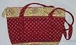Red Print Purse Quilted with 3 Small Matching Bags