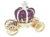 Royal Purple Bejeweled Crown Carriage Cart Trinket Box with Swarovski Crystals 1.5 Inches X 2.75 Inches X 3.5 Inches Gift Box Included