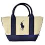 Ralph Lauren Natural Navy Straw Mini Tote 185MPPT-DRKI