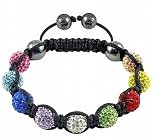 Multi Coloured Unisex Shamballa Bracelet/ Disco Ball Crystals Beads Bracelets With a Blue Gift Bag (Colourful)