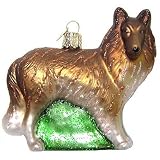 Old World Christmas Brown Collie Dog Glass Ornament #12204