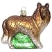 Old World Christmas Black and Brown Collie Dog Glass Ornament #12204