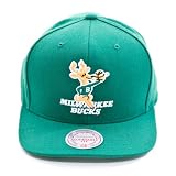 Milwaukee Bucks Mitchell & Ness Vintage Basic Logo Green Snap Back Hat