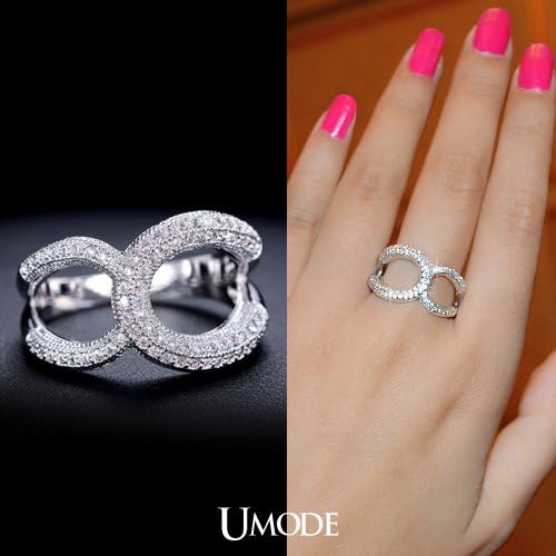 Master Jiwelry UMODE New Issued Female Engagement Ring Forever Companion Everlasting Brief Love Ring White Gold Plated Girls Ring UR0091