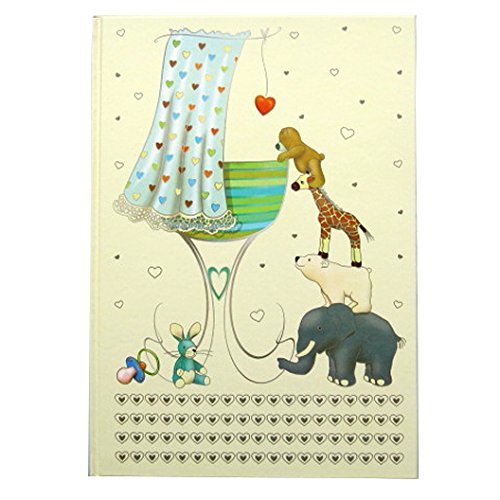 Quire CollectionsA4 Casebound Memory "New Baby" Book Blue - 60 Sheets = 120 Pages - Size - 297mm x 210mm