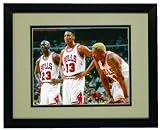 Chicago Bulls Trio- Michael Jordan, Scotty Pippen, Dennis Rodman Framed 8"x 10" Photo