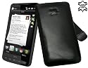 Suncase Leder Etui Tasche fuer HTC HD2 -*Lasche mit Rueckzugfunktion*( Schwarz)