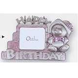 Pewter Frame - Happy Birthday, Pink Color