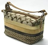 AUTHENTIC COACH SIGNATURE STRIPED SMALL TOP HANDLE POUCH 41019