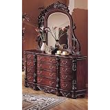 Saillans Solid Wood Fully Assembled Dresser & Mirror , Cherry Finish