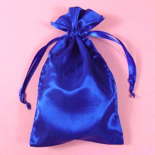10 Royal Blue 4"x 6" Satin Drawstring Pouches with Free Shipping