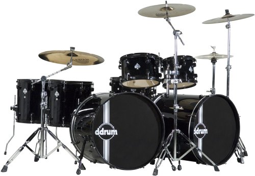 ddrum Diablo Death Punx 7-Piece Double Bass Drum Set Black Shell with Black Hardware Includes Hardware Pack