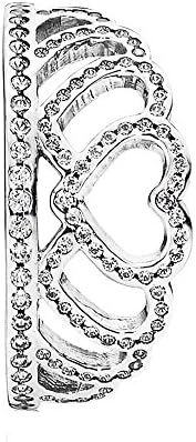 PANDORA Hearts Tiara Ring 190958CZ - Size 7.5 - MED/LRG