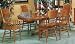 7pc Dining Table & Chairs Set Antique Oak Finish