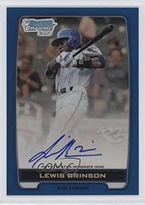 Lewis Brinson #62/150 Texas Rangers (Baseball Card) 2012 Bowman Draft Picks & Prospects Chrome Draft Picks Certified Autographs Blue Refractor #BCA-LB