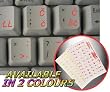 SLOVENIAN / CROATIAN KEYBOARD STICKERS WITH RED LETTERING ON TRANSPARENT BACKGROUND