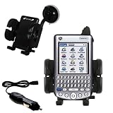 Gomadic for the PalmOne palm Tungsten W - PalmOne Tungsten W Flexible Auto Windshield Holder with Car Charger - Uses Gomadic TipExchange