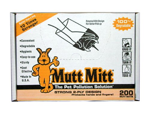 Mutt Mitt 100% Degradable Dog Waste Pick Up Bag, 200ct