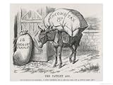 The British Taxpayer, The Patient Donkey, Groans Beneath the Weight of Income Tax Giclee Poster Print by John Tenniel, 9x12