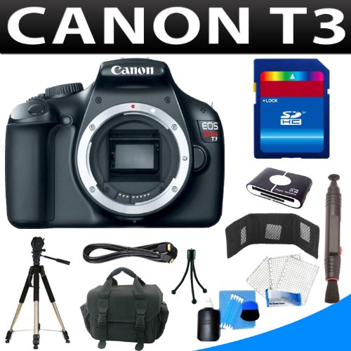 Canon EOS Rebel T3 Digital Slr Camera (Body) + 32gb Camera Accessory Kit