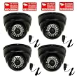 VideoSecu 4 Day Night Vision 700 TVL Infrared Weatherproof Security Cameras, Vandal Proof 1/3" SONY Effio CCD 28 Infrared Leds with Free Power Supplies BDJ