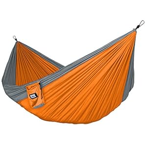 Neolite Trek Camping Hammock - Lightweight Portable Nylon Parachute Hammock for Backpacking, Travel, Beach, Yard. Hammock Straps & Steel Carabiners Included
