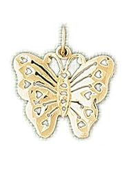 Dazzlers Solid 14k Gold Butterfly Charm Pendant Available in three colors from jewelsberry (weights: 1.0 grams only)