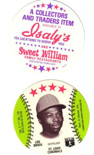 1976 Isaly's Baseball Card/Disc Lou Brock St.Louis Cardinals