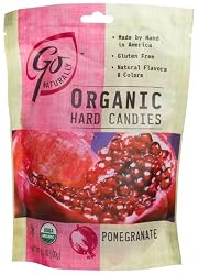 GoNaturally Organic Pomegranate Gluten Free Hard Candies, 3.5-Ounce Bags (Pack of 6)